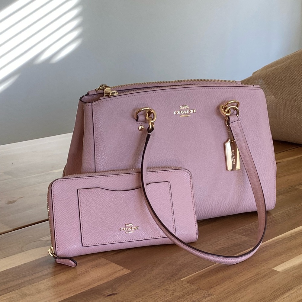 Coach Light Pink Shoulder Bag and Wallet